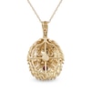 Thumbnail Image 2 of Men's Garnet and Diamond Accent Lion's Head Pendant in 10K Gold - 22"