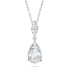 Pear-Shaped and Marquise White Lab-Created Sapphire Dangle Pendant in Sterling Silver