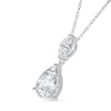 Pear-Shaped and Marquise White Lab-Created Sapphire Dangle Pendant in Sterling Silver