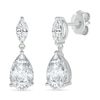 Pear-Shaped and Marquise White Lab-Created Sapphire Dangle Drop Earrings in Sterling Silver