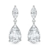 Thumbnail Image 1 of Pear-Shaped and Marquise White Lab-Created Sapphire Dangle Drop Earrings in Sterling Silver