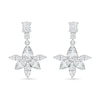 Thumbnail Image 1 of Multi-Shaped White Lab-Created Sapphire Flower Drop Earrings in Sterling Silver