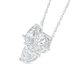 Thumbnail Image 1 of Oval, Pear and Heart-Shaped White Lab-Created Sapphire Cluster Necklace in Sterling Silver