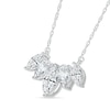 Alternating Marquise and Pear-Shaped White Lab-Created Sapphire Necklace in Sterling Silver