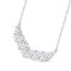 Tilted Marquise White Lab-Created Sapphire Necklace in Sterling Silver