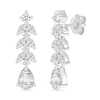 Thumbnail Image 0 of Pear-Shaped and Marquise White Lab-Created Sapphire Vine Drop Earrings in Sterling Silver