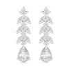 Thumbnail Image 1 of Pear-Shaped and Marquise White Lab-Created Sapphire Vine Drop Earrings in Sterling Silver