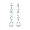 Thumbnail Image 1 of Multi-Shaped White Lab-Created Sapphire Art Deco Drop Earrings in Sterling Silver