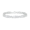 Thumbnail Image 1 of Slanted Multi-Shaped White Lab-Created Sapphire Bracelet in Sterling Silver - 7.25"