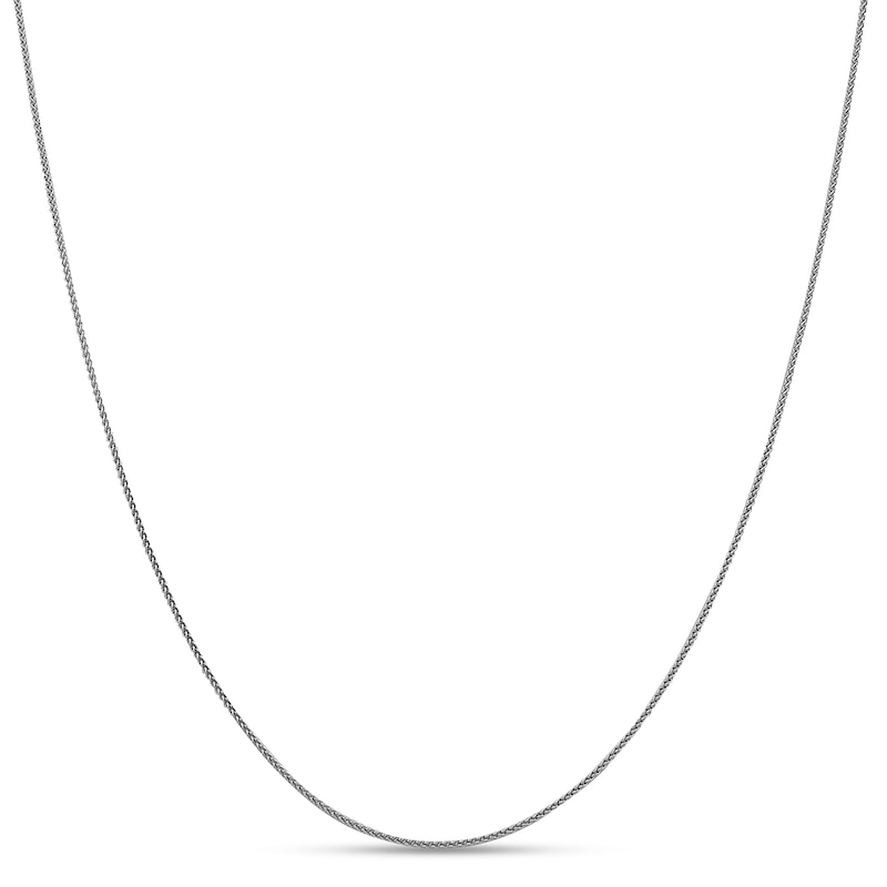 Main Image 1 of 1.0mm Diamond-Cut Spiga Chain Necklace in 18K White Gold - 24&quot;