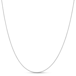 0.7mm Box Chain Necklace in 18K White Gold - 16&quot;