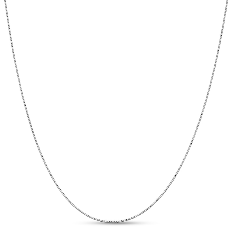 0.7mm Box Chain Necklace in 18K White Gold - 16"