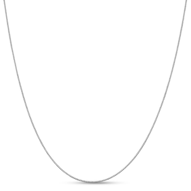 0.7mm Box Chain Necklace in 18K White Gold - 18"