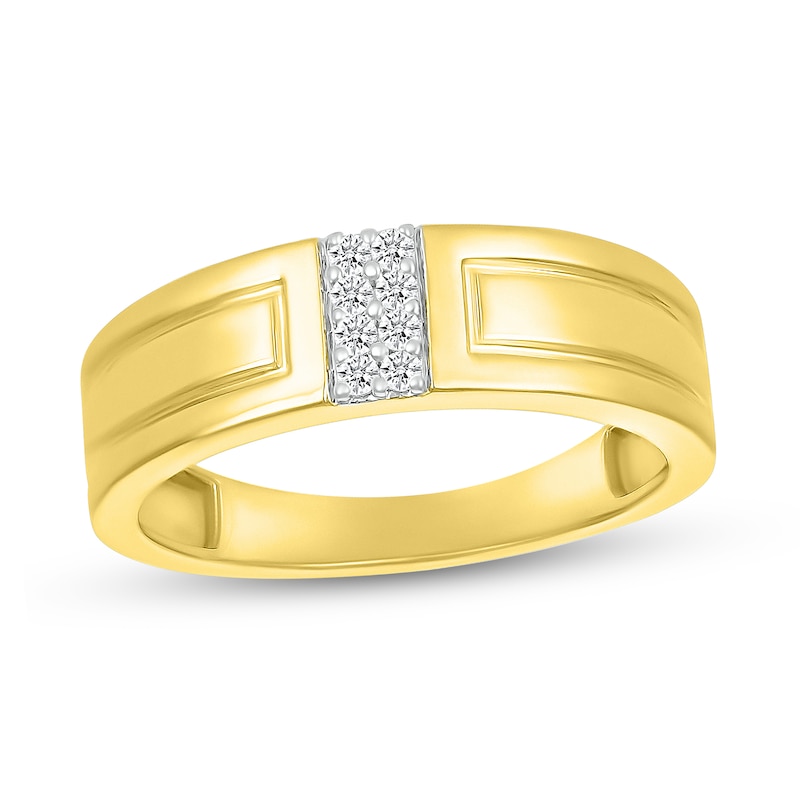 Men's 0.085 CT. T.W. Diamond Linear Double Row Ring in 10K Gold|Peoples Jewellers