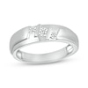 Thumbnail Image 0 of Men's 0.23 CT. T.W. Diamond Stepped Three Stone Ring in 10K White Gold