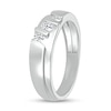 Men's 0.23 CT. T.W. Diamond Stepped Three Stone Ring in 10K White Gold