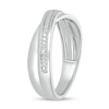 Men's 0.04 CT. T.W. Diamond Criss-Cross Ring in 10K White Gold