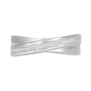 Thumbnail Image 2 of Men's 0.04 CT. T.W. Diamond Criss-Cross Ring in 10K White Gold