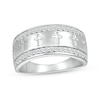 Thumbnail Image 0 of Men's 0.45 CT. T.W. Diamond Edge Cross Ring in 10K White Gold