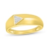 Thumbnail Image 0 of Men's 0.04 CT. T.W. Triangle Multi-Diamond Ring in 10K Gold