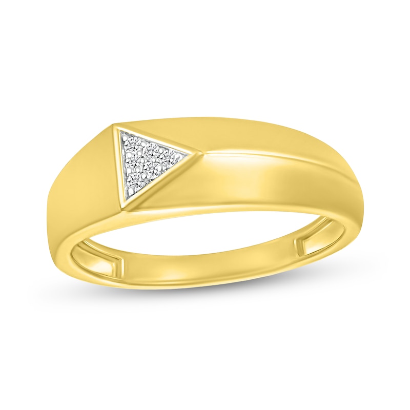 Men's 0.04 CT. T.W. Triangle Multi-Diamond Ring in 10K Gold|Peoples Jewellers