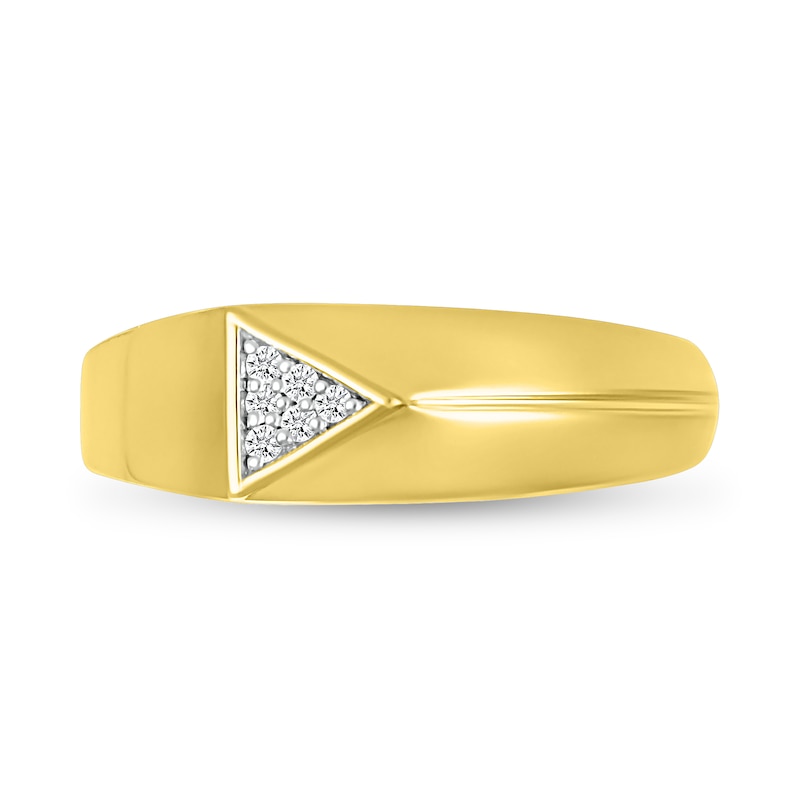 Men's 0.04 CT. T.W. Triangle Multi-Diamond Ring in 10K Gold