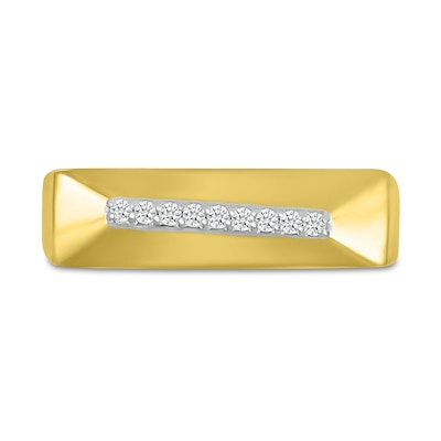 Men's 0.085 CT. T.W. Diamond Slanted Bar Ring in 10K Gold