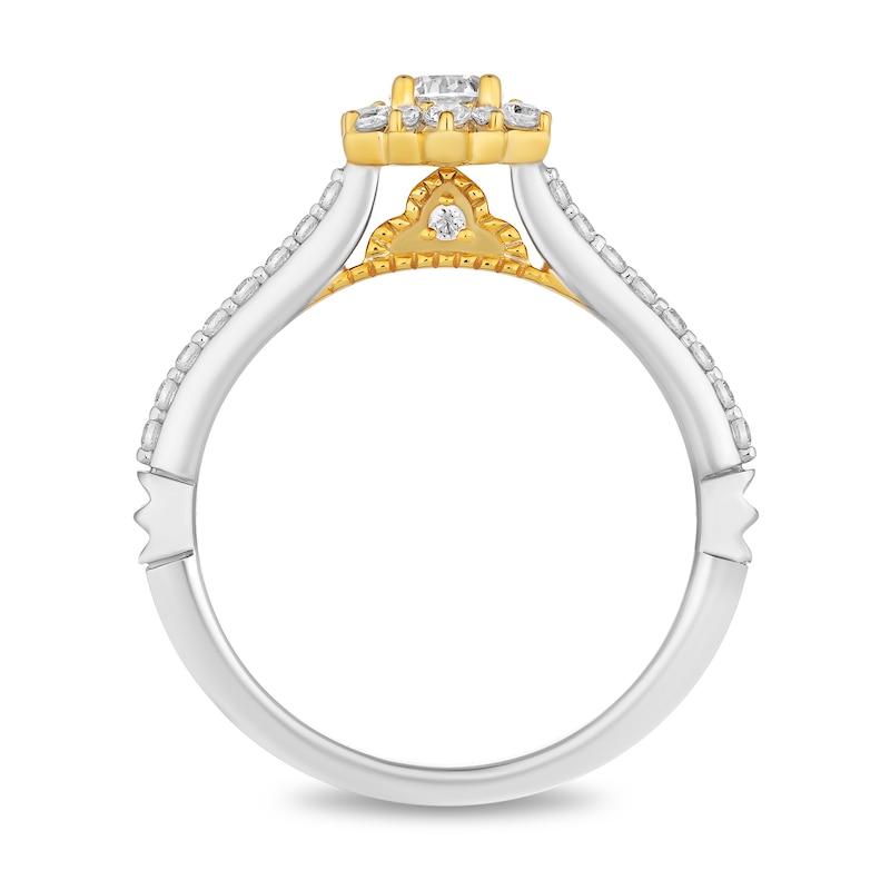 Enchanted Disney Jasmine 0.58 CT. T.W. Diamond Flower Engagement Ring in 14K Two-Tone Gold|Peoples Jewellers