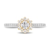 Enchanted Disney Jasmine 0.58 CT. T.W. Diamond Flower Engagement Ring in 14K Two-Tone Gold