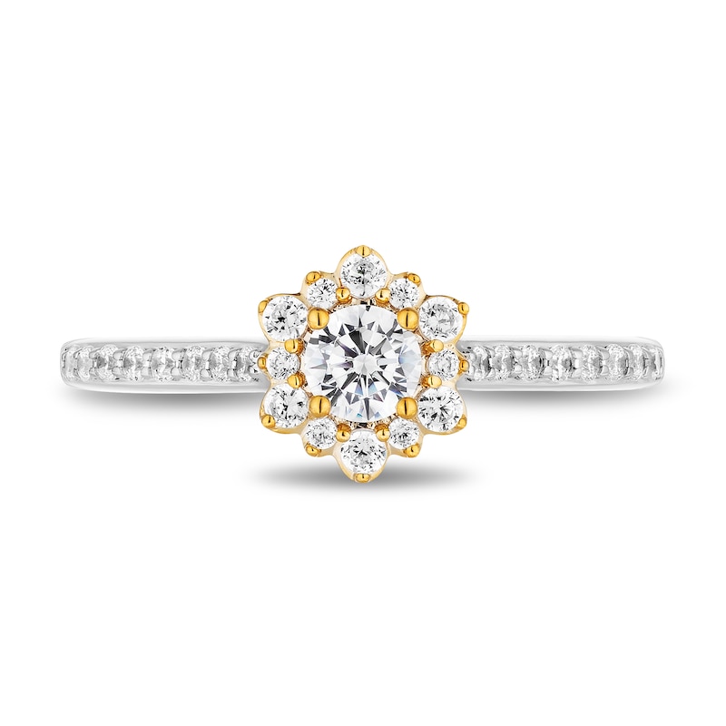 Enchanted Disney Jasmine 0.58 CT. T.W. Diamond Flower Engagement Ring in 14K Two-Tone Gold|Peoples Jewellers