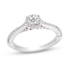 Thumbnail Image 0 of Enchanted Disney Ariel 0.45 CT. T.W. Diamond Flower Frame Engagement Ring in 14K White Gold