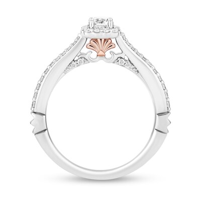 Enchanted Disney Ariel 0.45 CT. T.W. Diamond Flower Frame Engagement Ring in 14K White Gold