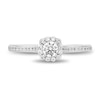 Thumbnail Image 3 of Enchanted Disney Ariel 0.45 CT. T.W. Diamond Flower Frame Engagement Ring in 14K White Gold