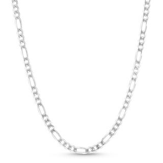 3.7mm Figaro Chain Necklace in Solid Sterling Silver  - 20"