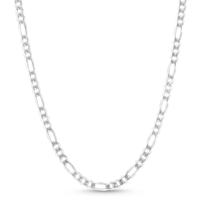 3.7mm Figaro Chain Necklace in Solid Sterling Silver  - 20"