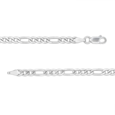 3.7mm Figaro Chain Necklace in Solid Sterling Silver  - 20"