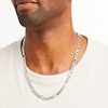 Thumbnail Image 1 of 7.2mm Figaro Chain Necklace in Solid Sterling Silver  – 24”
