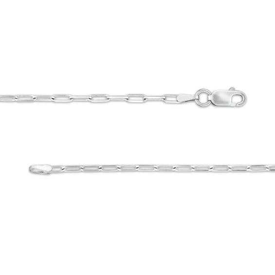 2.3mm Paper Clip Chain Necklace in Solid Sterling Silver  - 18"