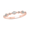 Thumbnail Image 0 of 0.09 CT. T.W. Multi-Diamond Station Art Deco Stackable Band in 10K Rose Gold