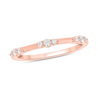 0.145 CT. T.W. Diamond Bamboo Stackable Band in 10K Rose Gold