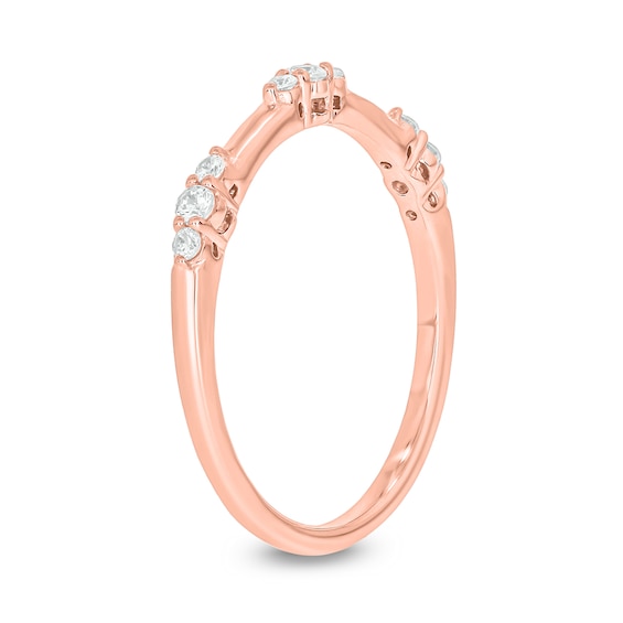 0.145 CT. T.W. Diamond Bamboo Stackable Band in 10K Rose Gold