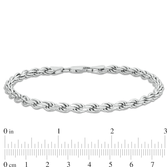 Men’s 4.0mm Rope Chain Bracelet in Solid Sterling Silver  - 8.5"