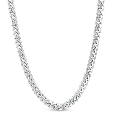 5.3mm Cuban Curb Chain Necklace in Solid Sterling Silver  - 22"