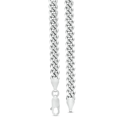 5.3mm Cuban Curb Chain Necklace in Solid Sterling Silver  - 22"