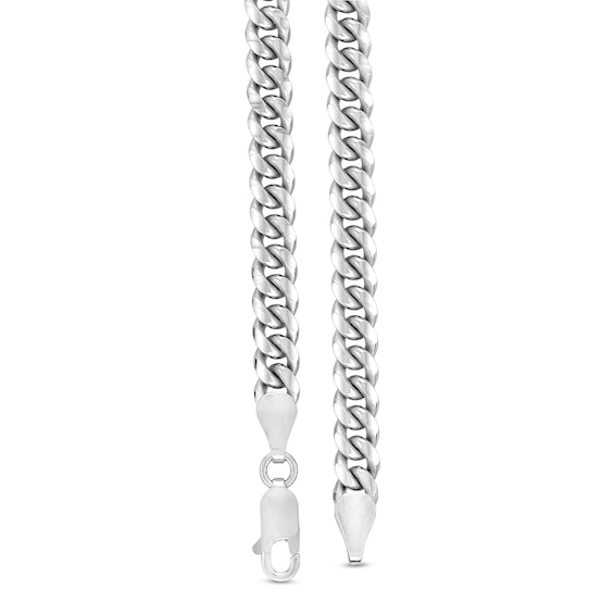 5.3mm Cuban Curb Chain Necklace in Solid Sterling Silver  - 22"