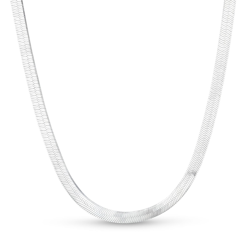 4.5mm Herringbone Chain Necklace in Solid Sterling Silver  - 18"