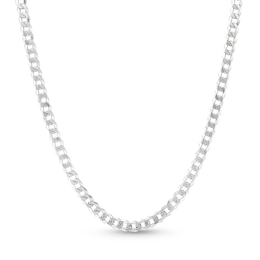 3.2mm Curb Chain Necklace in Solid Sterling Silver  - 20&quot;