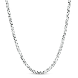 3.7mm Box Chain Necklace in Solid Sterling Silver  - 22&quot;