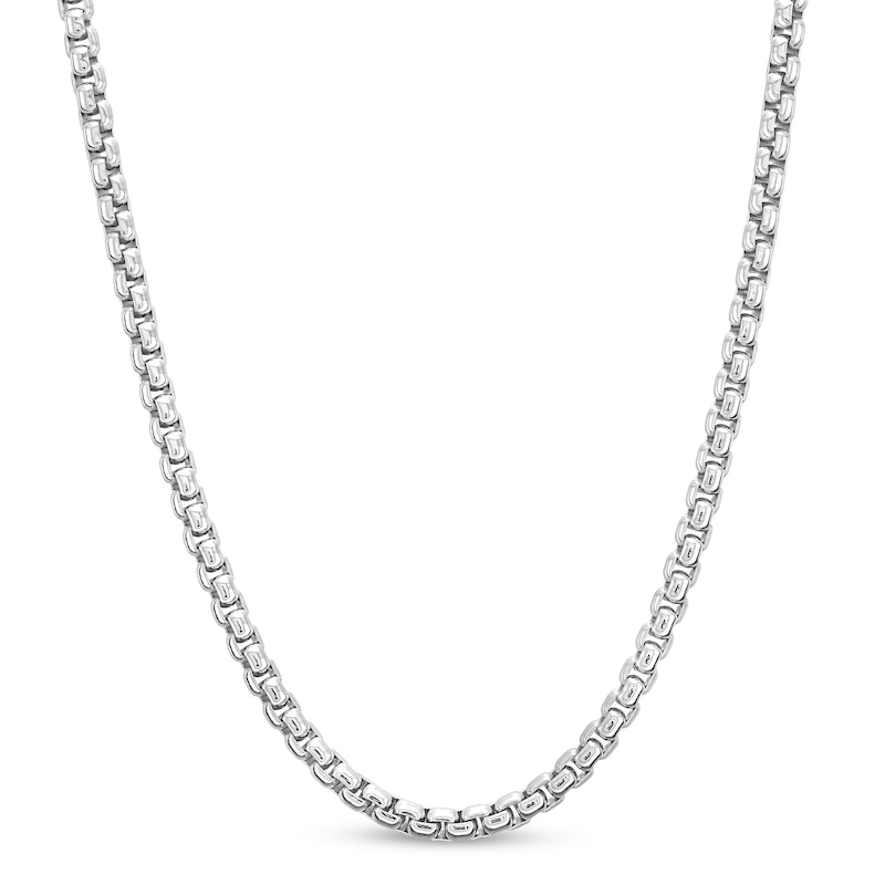 3.7mm Box Chain Necklace in Solid Sterling Silver  - 22"