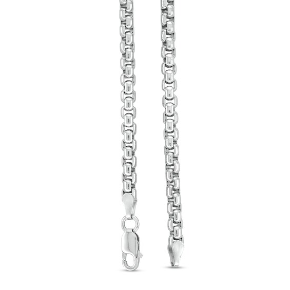 3.7mm Box Chain Necklace in Solid Sterling Silver  - 22"